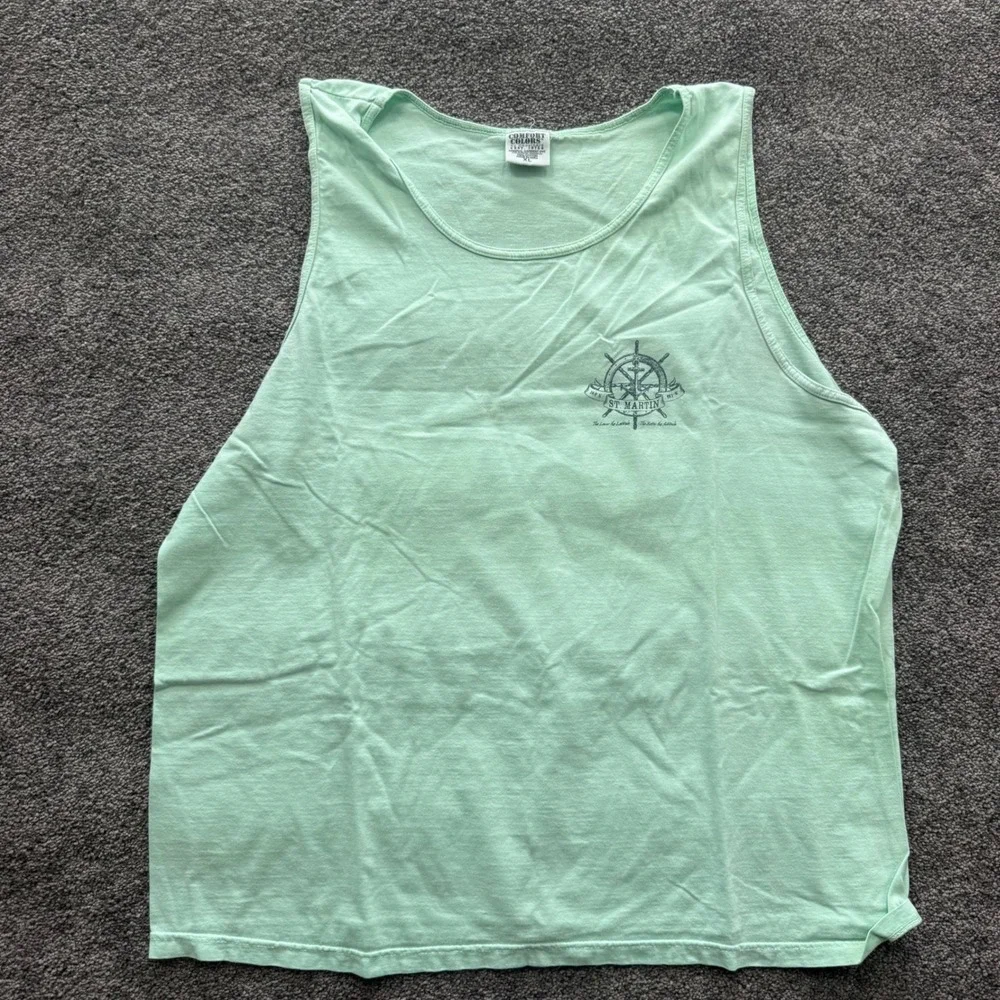 VTG lot Mens Caribbean Vacation T-Shirt Tank Top Bundle XL St Martin Oyster Bay
